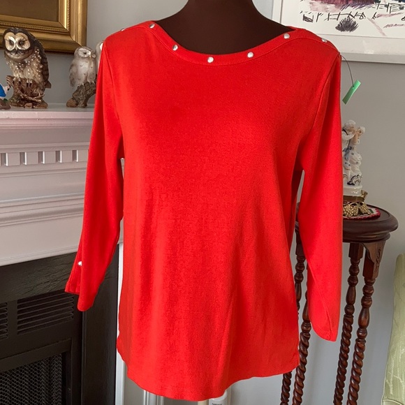 Rafaella knit 3/4 sleeve top - Picture 1 of 6